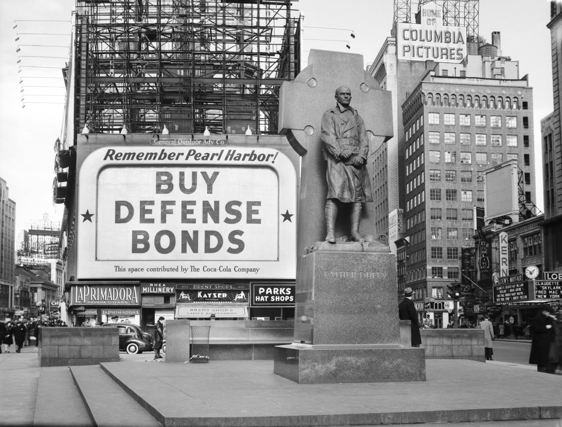Wartime propaganda billboard in New York