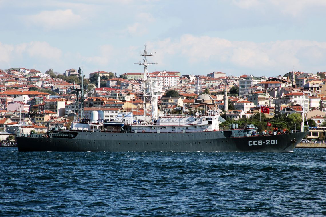 Russian ship in Bosporus Strait
