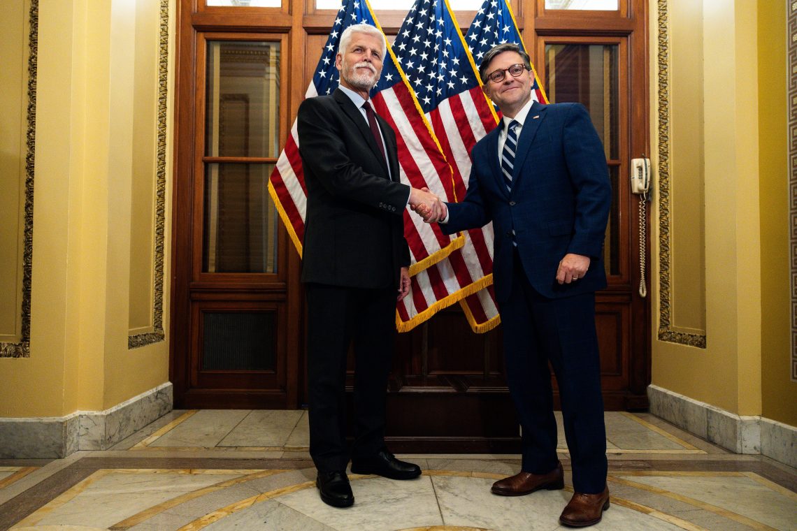 Czech President Petr Pavel and Speaker of the U.S. House of Representatives Mike Johnson at the U.S. Capitol in Washington, D.C., on July 9, 2024.