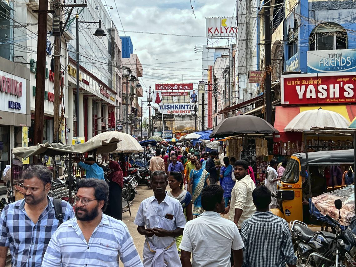 A crowded street in New Delhi