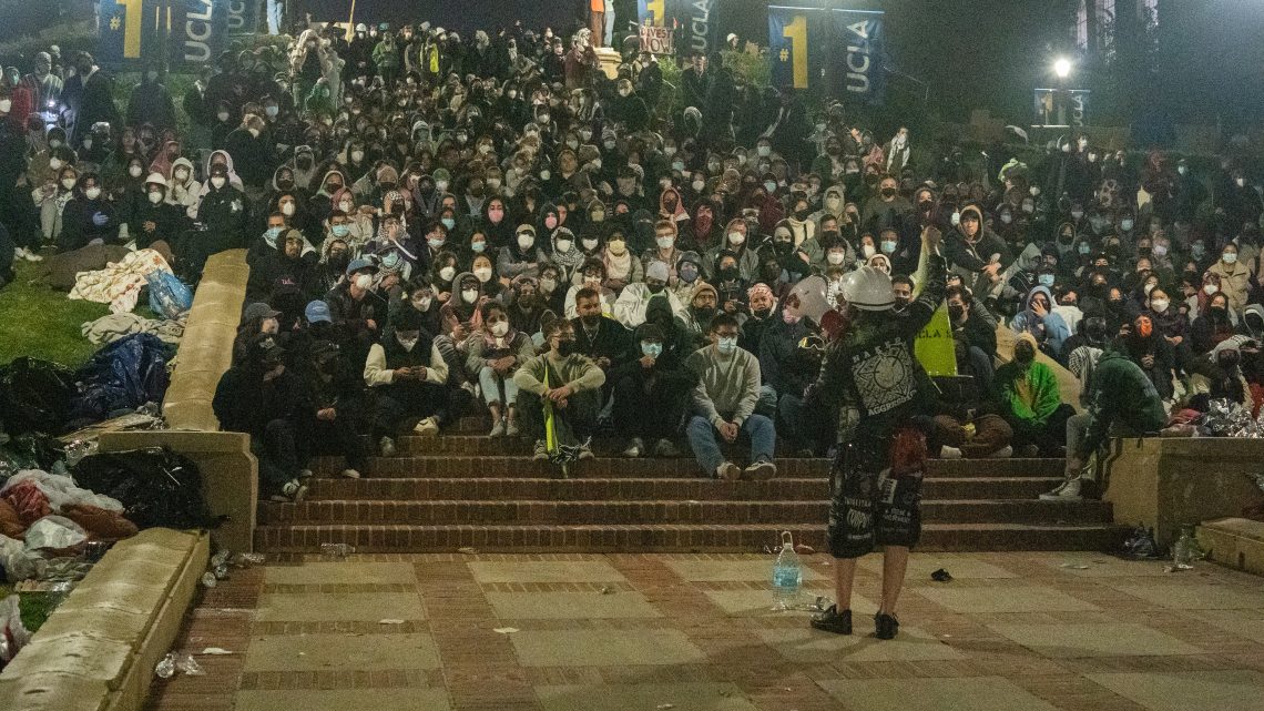 Student protesters at the University of California Los Angeles