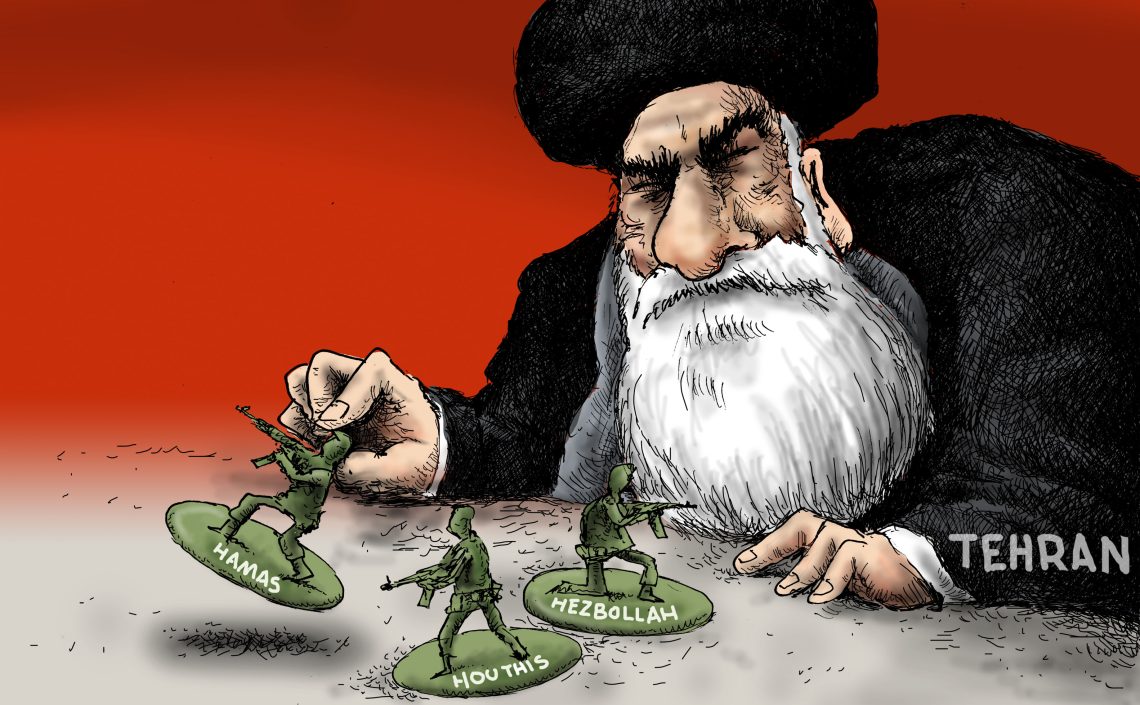 Iran’s Ayatollah in Tehran moves terrorist organizations around a geopolitical board.